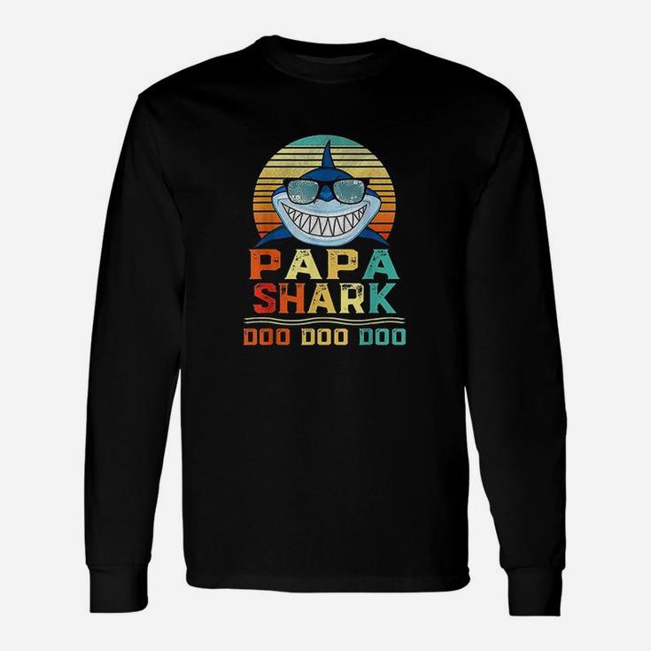 Papa Shark Doo Doo Matching Family Shark Birthday Gifts Unisex Long Sleeve