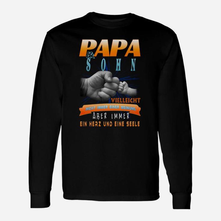 Papa und Sohn Partnerlook Langarmshirts, Herz und Seele Design