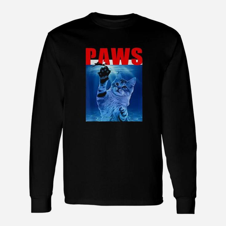 Paws Funny Cat Arody For Shark And Cat Lovers Unisex Long Sleeve