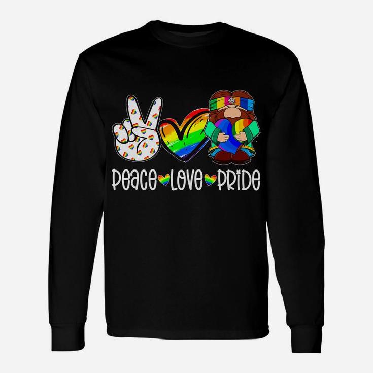 Peace Love Gay Pride Hippie Gnome Rainbow Lgbt Unisex Long Sleeve