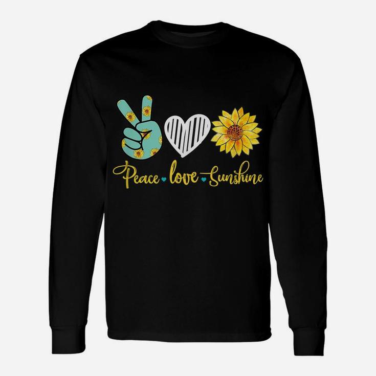 Peace Love Sunshine Summer Flower Heart Graphic Unisex Long Sleeve