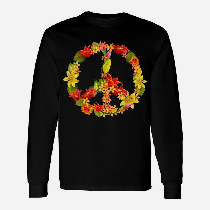 Peace Sign Flowers | Cool Ladies Flower Signage T-Shirt Gift Unisex Long Sleeve