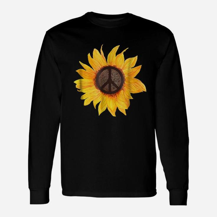 Peace Sunflower Flower Hippy Boho Style Gift T-Shirt Unisex Long Sleeve