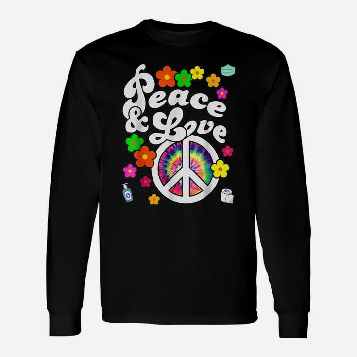 Peace Symbol And Love Tie Dye Shirt For Women Plus Size Unisex Long Sleeve