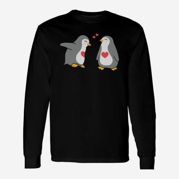 Penguin Couple In Love Valentine Happy Valentines Day Long Sleeve T-Shirt