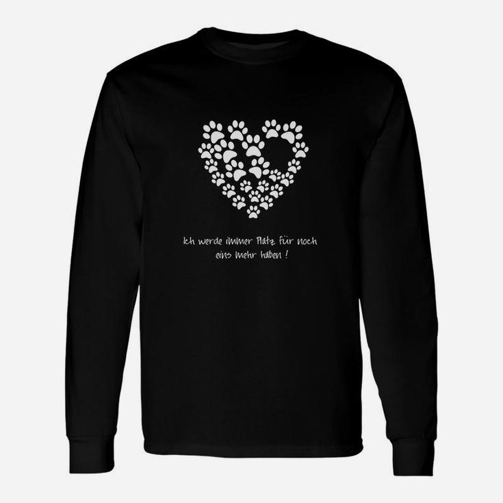 Pfotenherz Schwarzes Langarmshirts mit Spruch für Tierliebhaber