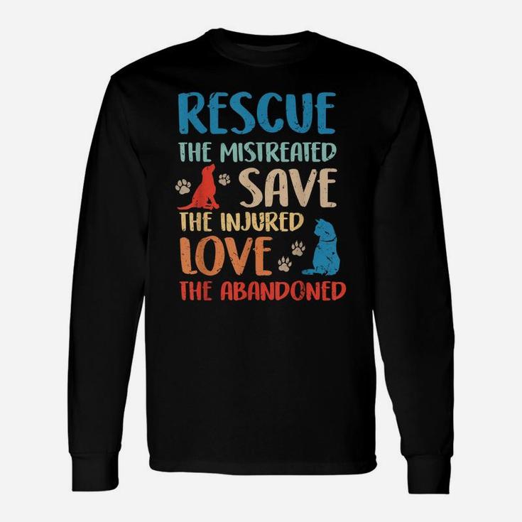 Ph Vintage Animal Rescue Dog Cat Lovers Costume Pet Owners Unisex Long Sleeve