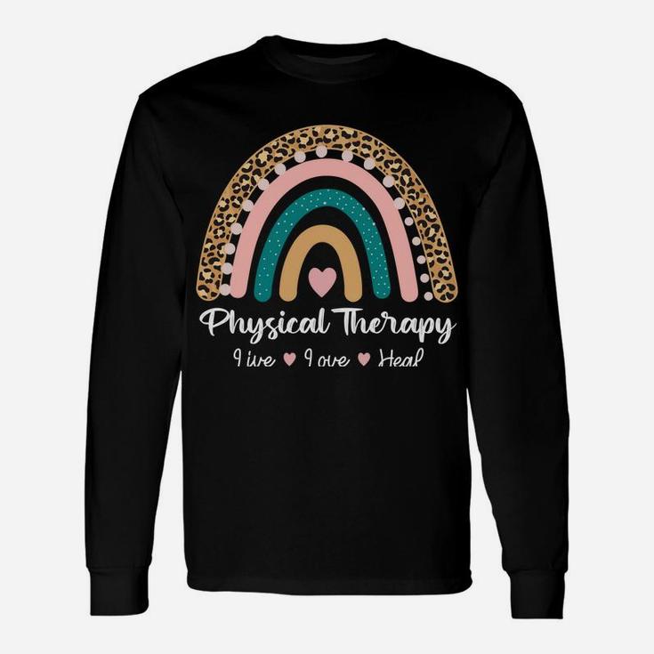 Physical Therapy Pediatric Therapist Pt Month Rainbow Cute Sweatshirt Unisex Long Sleeve