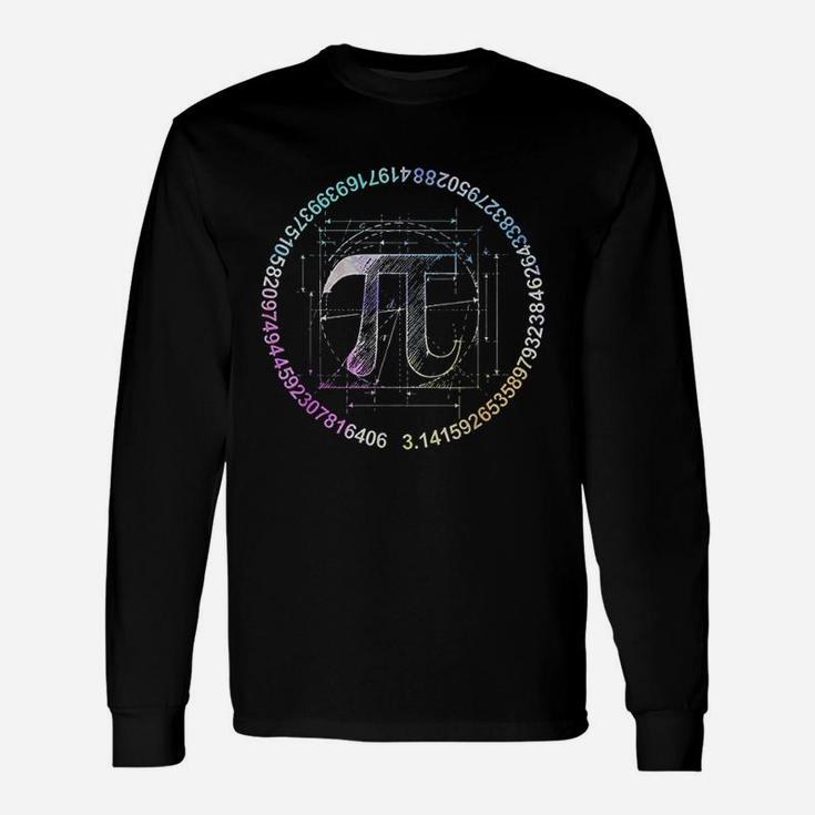 Pi Circle Watercolor For Pi Day Unisex Long Sleeve