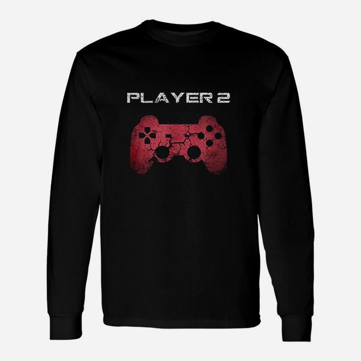 Player 1 Player 2 Gamer Gaming Matching Dad Son Couple Gift Unisex Long Sleeve