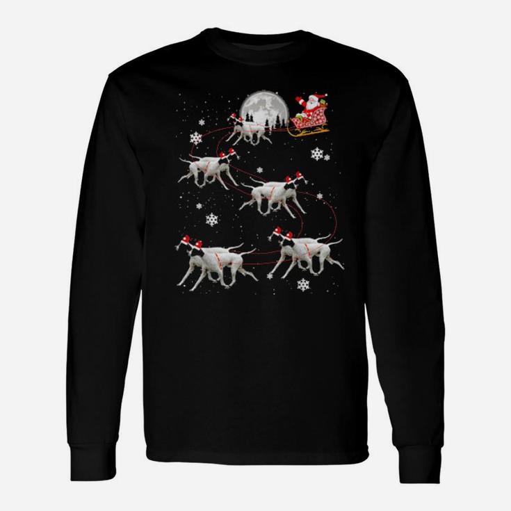 Pointer Reindeer Santa Xmas For Dog Long Sleeve T-Shirt
