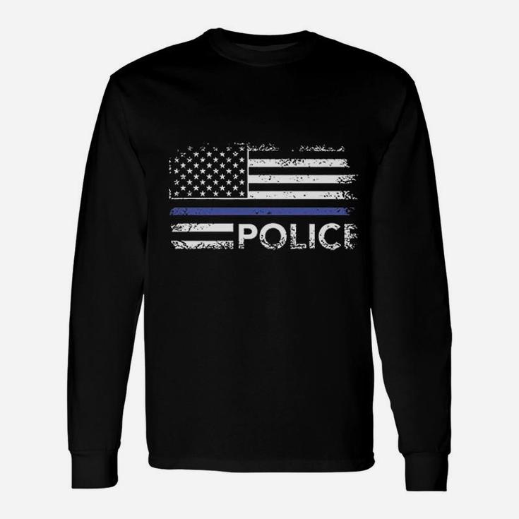 Police American Flag Unisex Long Sleeve