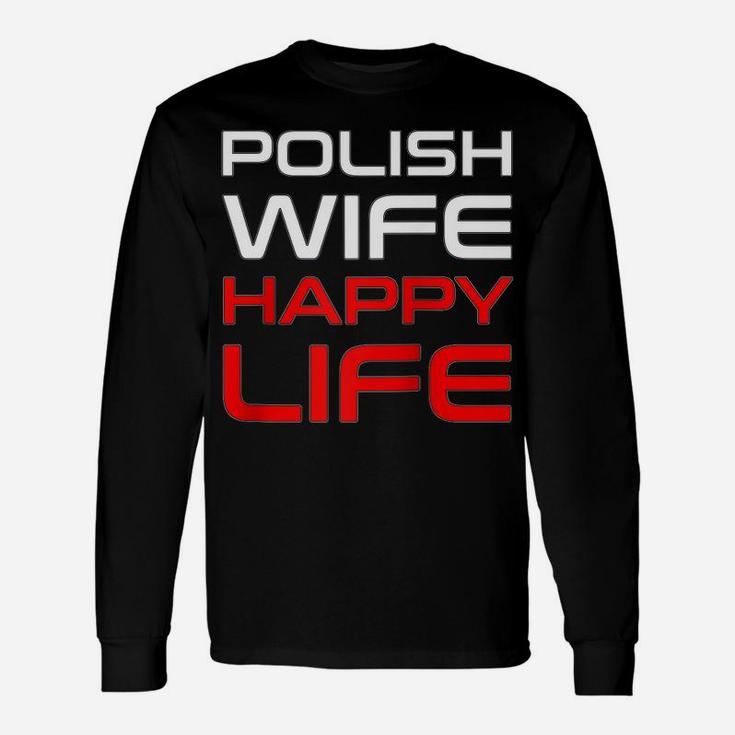 Polish Wife Happy Life Poland Polska Polish Woman Raglan Baseball Tee Unisex Long Sleeve