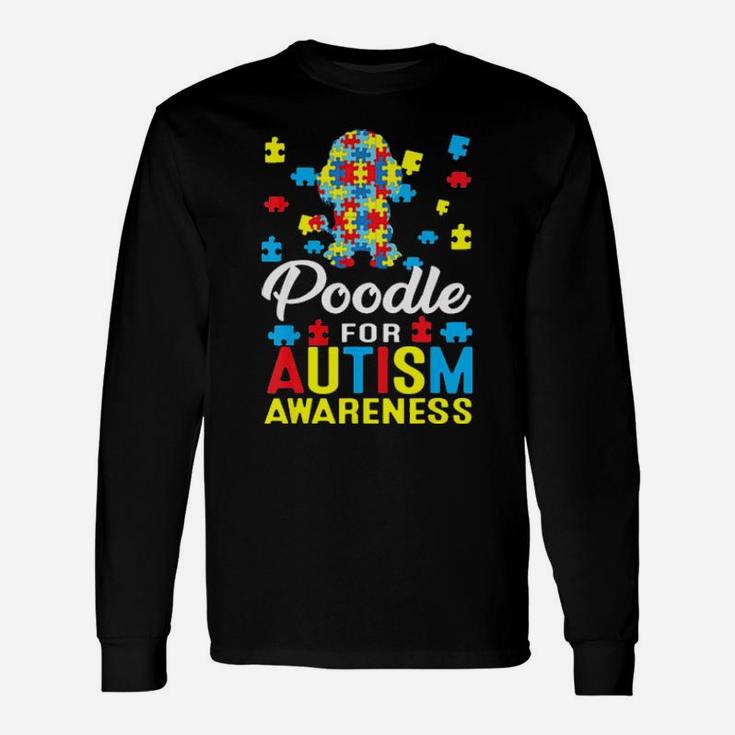 Poodle For Autism Awareness Dog Lover Puzzle Long Sleeve T-Shirt
