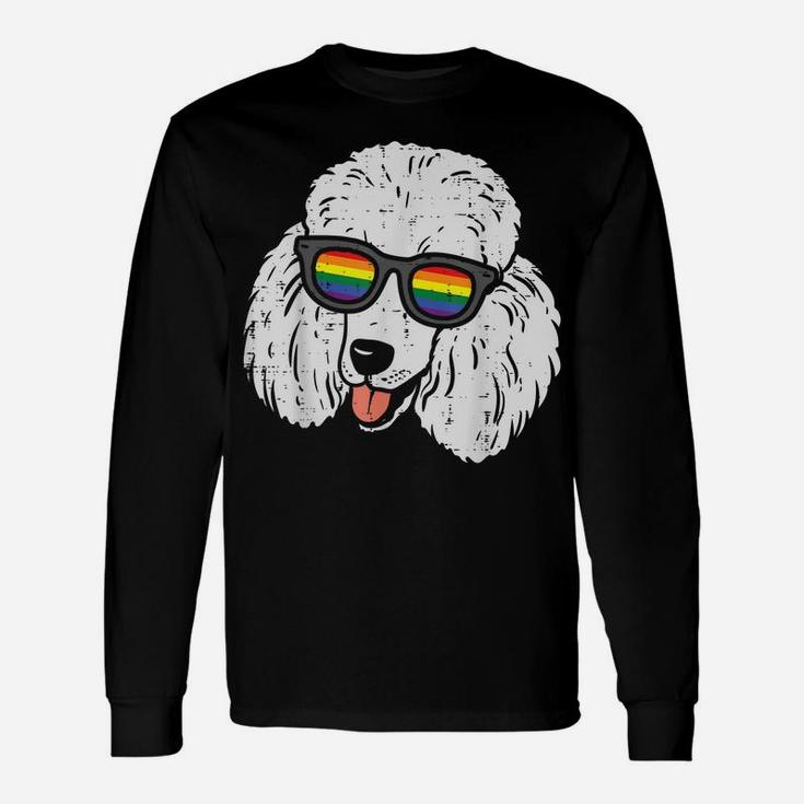Poodle Dog Lgbtq Rainbow Flag Gay Pride Ally Dog Lover Unisex Long Sleeve