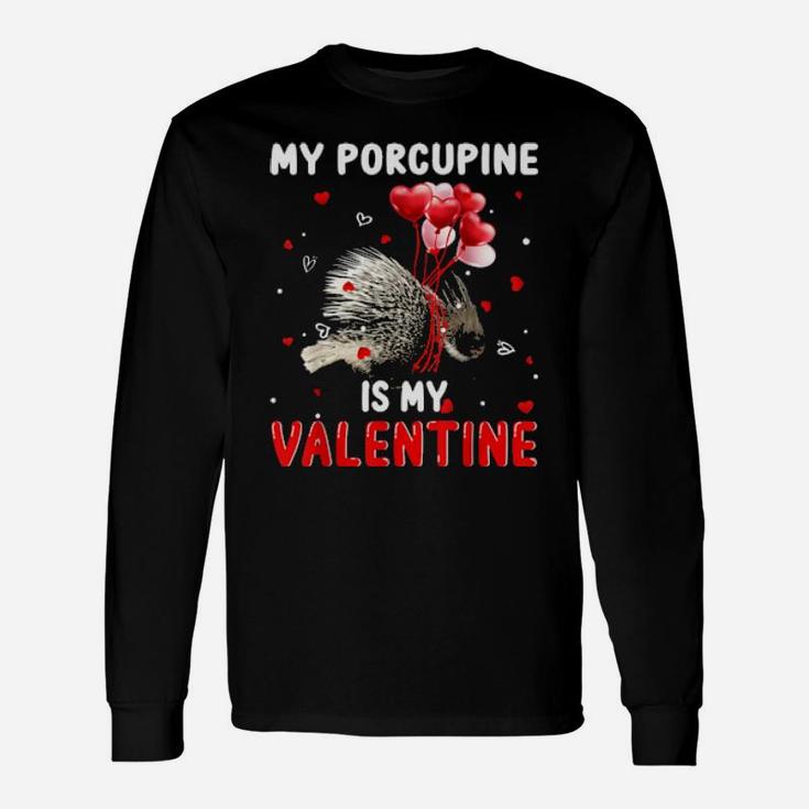 My Porcupine Is My Valentine Animals Lover Long Sleeve T-Shirt