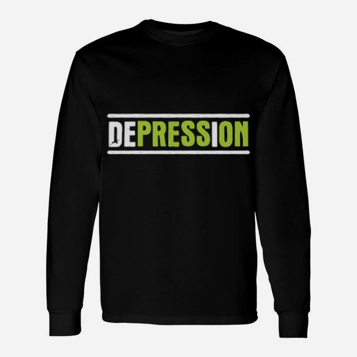Press On Hidden Message Depression Awareness Long Sleeve T-Shirt