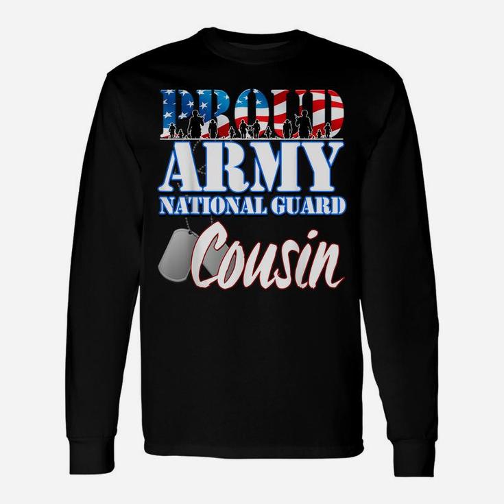 Proud Army National Guard Cousin Dog Tag Flag Shirt Men Unisex Long Sleeve