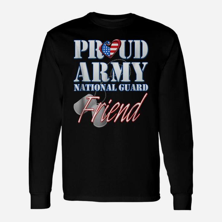 Proud Army National Guard Friend Usa Heart Flag Shirt Unisex Long Sleeve