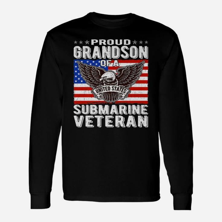 Proud Grandson Of Submarine Veteran Patriotic Military Gifts Unisex Long Sleeve