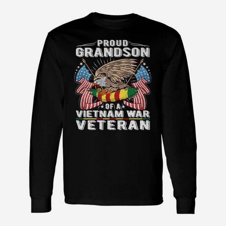 Proud Grandson Of Vietnam Veteran Military Vets Family Gift Unisex Long Sleeve