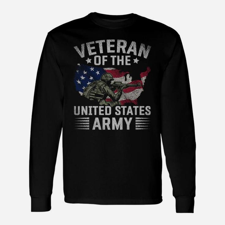 Proud Usa Flag Veteran Of The United States Army Veteran Unisex Long Sleeve