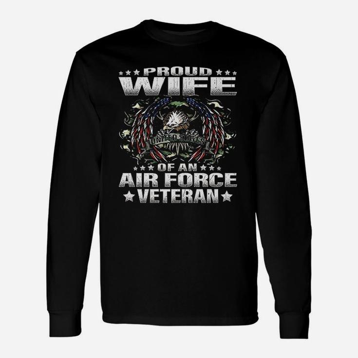 Proud Wife Of An Air Force Veteran Military Vet Spouse Gifts Unisex Long Sleeve