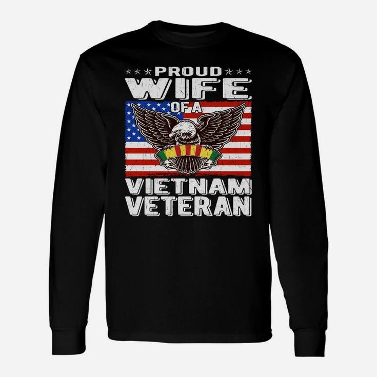 Proud Wife Of Vietnam Veteran Patriotic Military Spouse Gift Unisex Long Sleeve