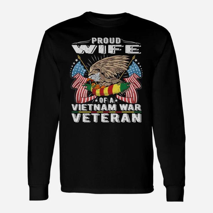 Proud Wife Of Vietnam War Veteran Military Vet's Spouse Gift Unisex Long Sleeve
