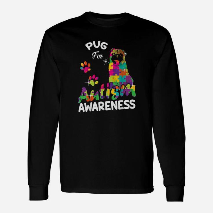 Pug For Autism Awareness Puzzle Pieces Pug Long Sleeve T-Shirt