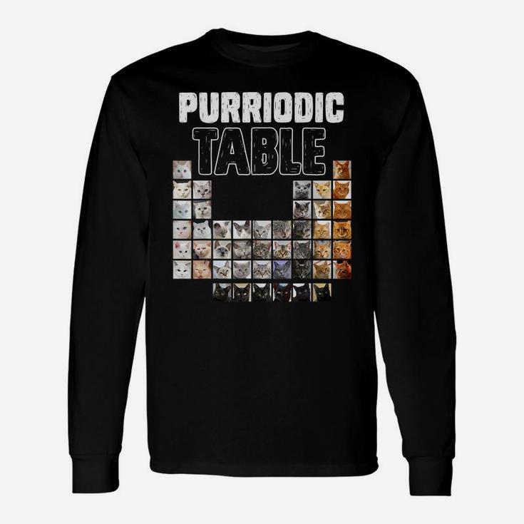 Purriodic Table Periodic Elements Cat Chemistry Chemist Unisex Long Sleeve