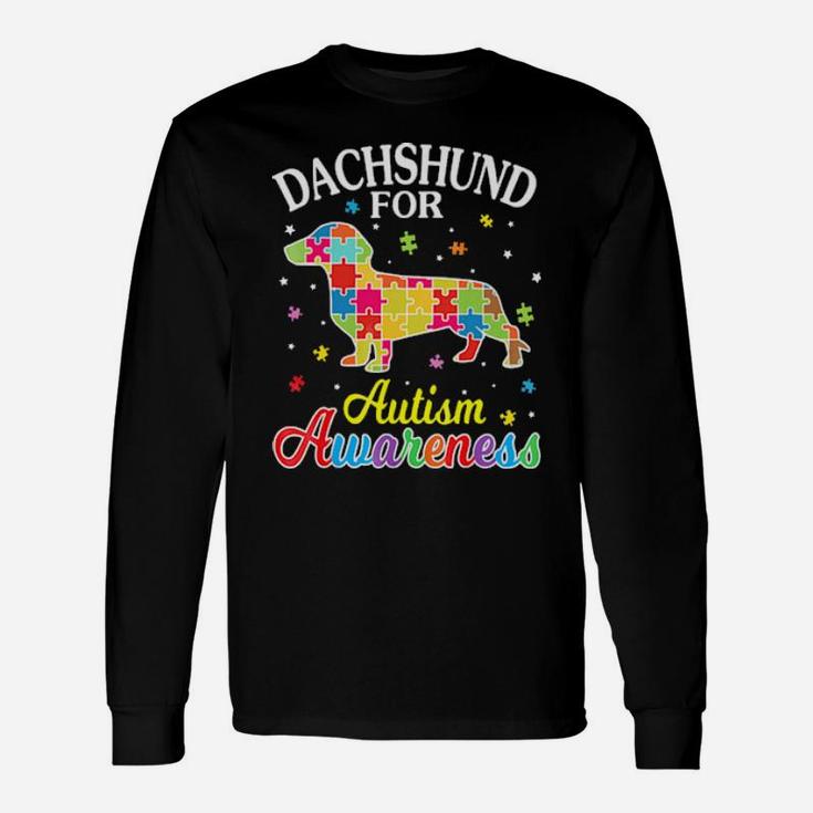 Puzzles Game Body Dog Dachshund For Autism Long Sleeve T-Shirt