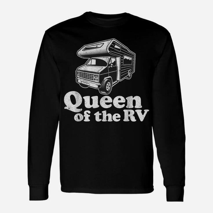 Queen Of The Rv Funny Camping Retro Motorhome Womens Gift Unisex Long Sleeve