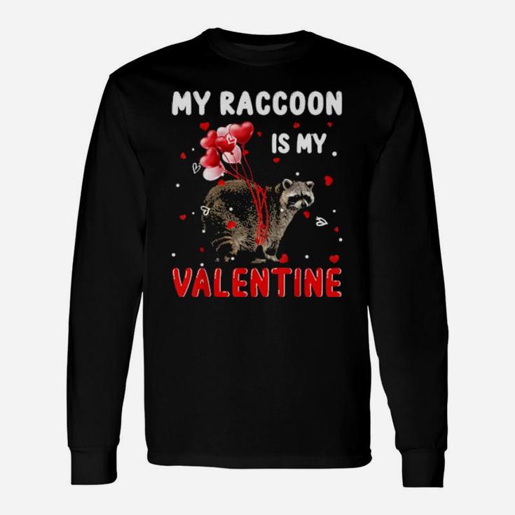 My Raccoon Is My Valentine Animals Lover Long Sleeve T-Shirt
