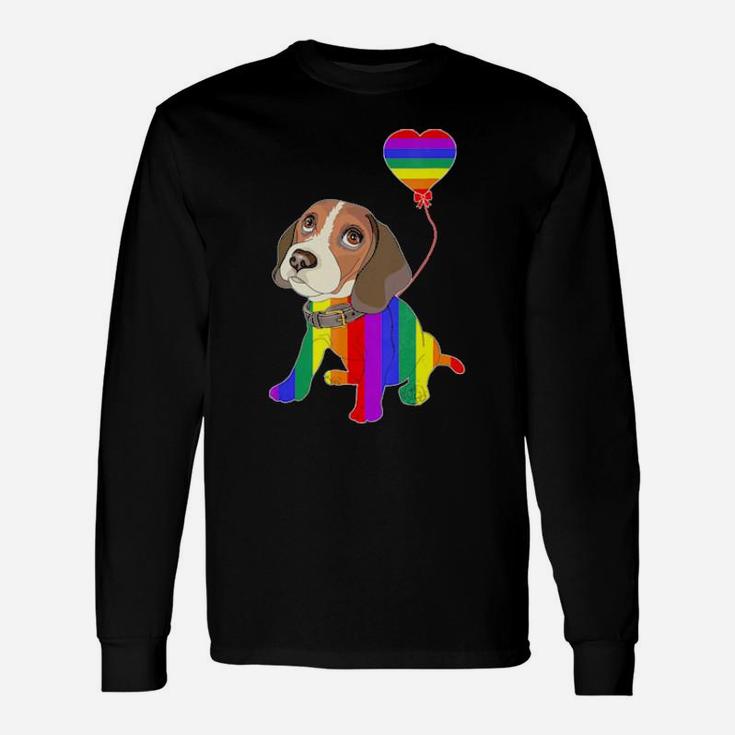 Rainbow Beagle Unicorn Pride Lgbt Gay Lesbian Long Sleeve T-Shirt