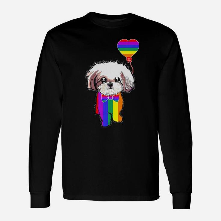 Rainbow Shih Tzu Unicorn Pride Lgbt Gay Lesbian Long Sleeve T-Shirt