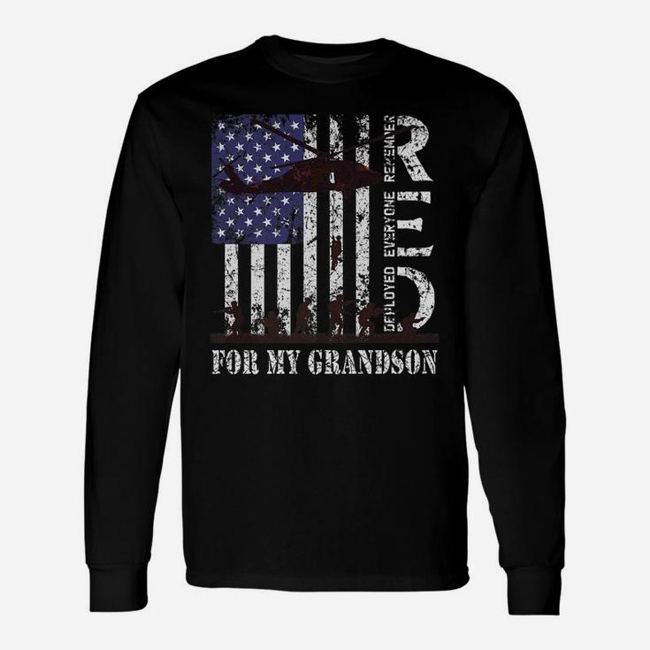 Red Friday For My Grandson Remember Everyone Deployed Army Unisex Long Sleeve