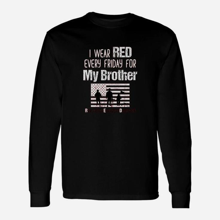 Red Friday Military Brother Family Member Deployed Unisex Long Sleeve