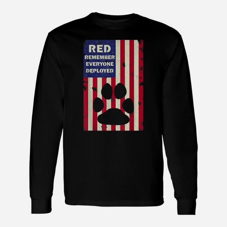 Red Friday Military Service Dogs Veteran Gift Idea Unisex Long Sleeve