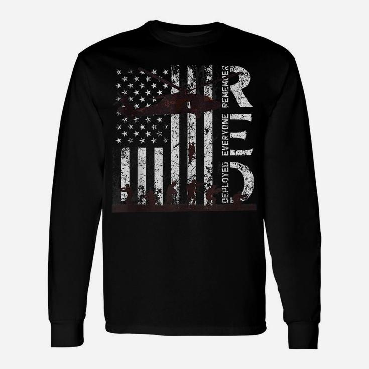 Red Friday Remember Everyone Deployed Us Flag Army Veterans Unisex Long Sleeve