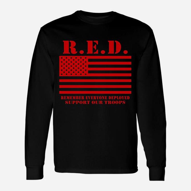 Red Support Our Troops Wear Red On Friday Military Unisex Long Sleeve