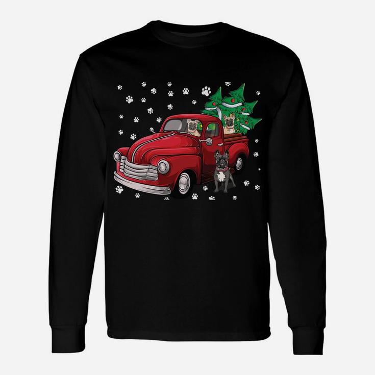 Red Truck Merry Christmas Tree French Bulldog Christmas Sweatshirt Unisex Long Sleeve