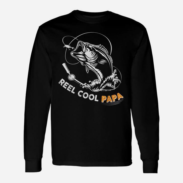 Reel Cool Papa Cute Bass Fish Father's Day Gift Unisex Long Sleeve