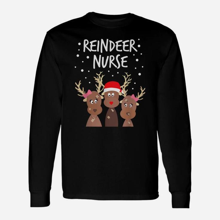 Reindeer Nurse Christmas Funny Nurses Xmas Gift Unisex Long Sleeve