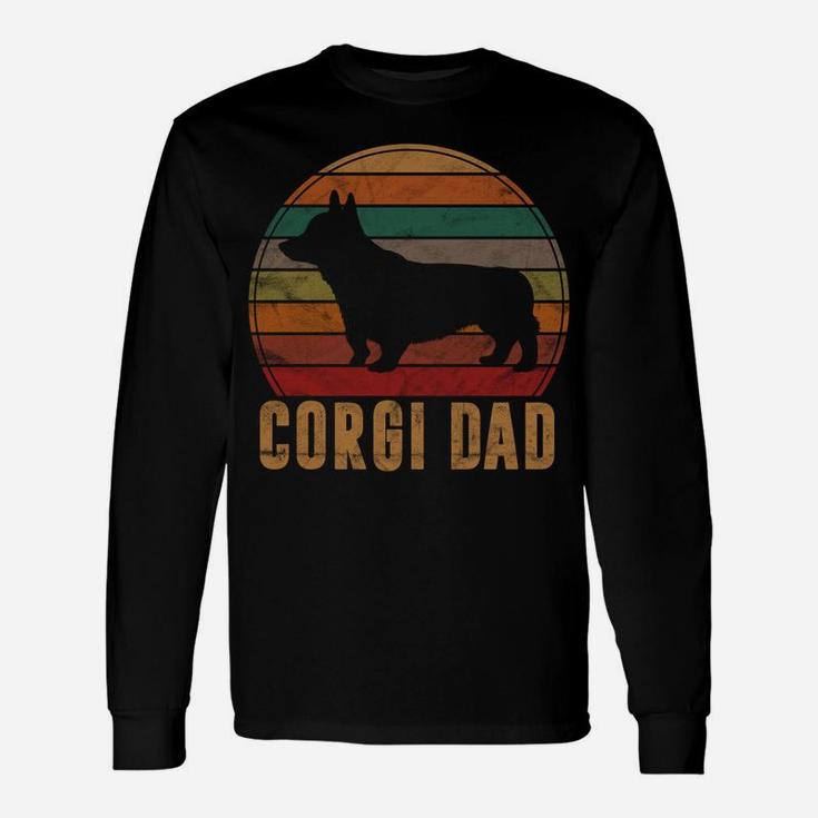 Retro Corgi Dad Gift Dog Owner Pet Welsh Corgi Father Unisex Long Sleeve