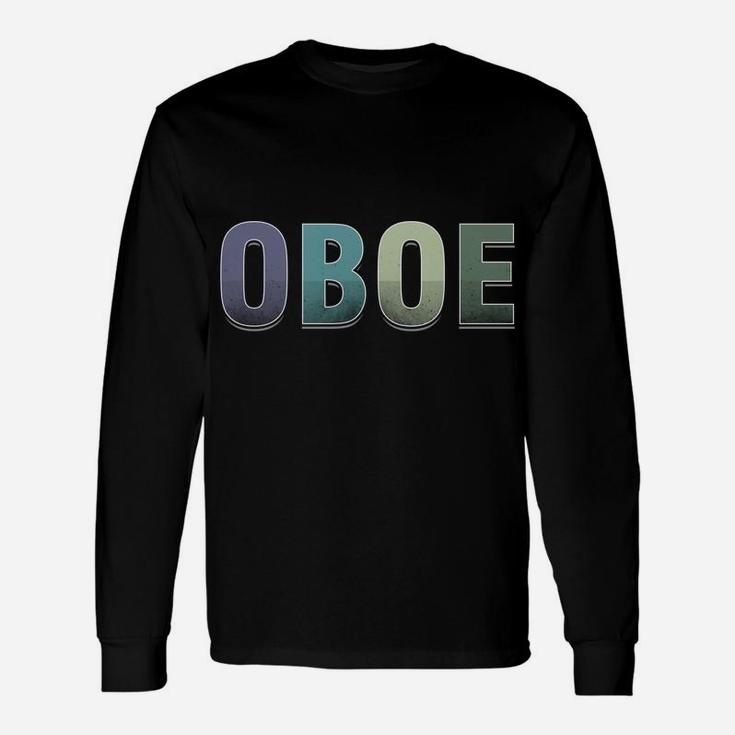 Retro Oboist Oboe Typographic Hoodie Musician Pullover Unisex Long Sleeve
