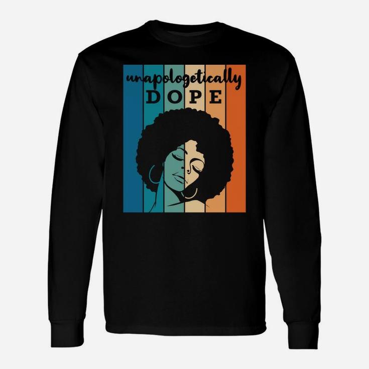 Retro Pride Afro African American Words Christmas Bday Gift Unisex Long Sleeve