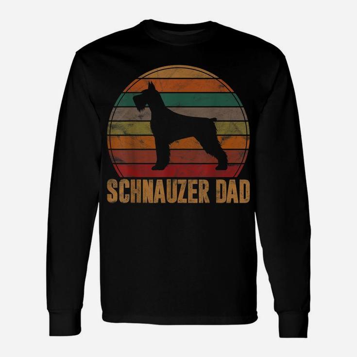 Retro Schnauzer Dad Gift Standard Giant Dog Owner Pet Father Unisex Long Sleeve