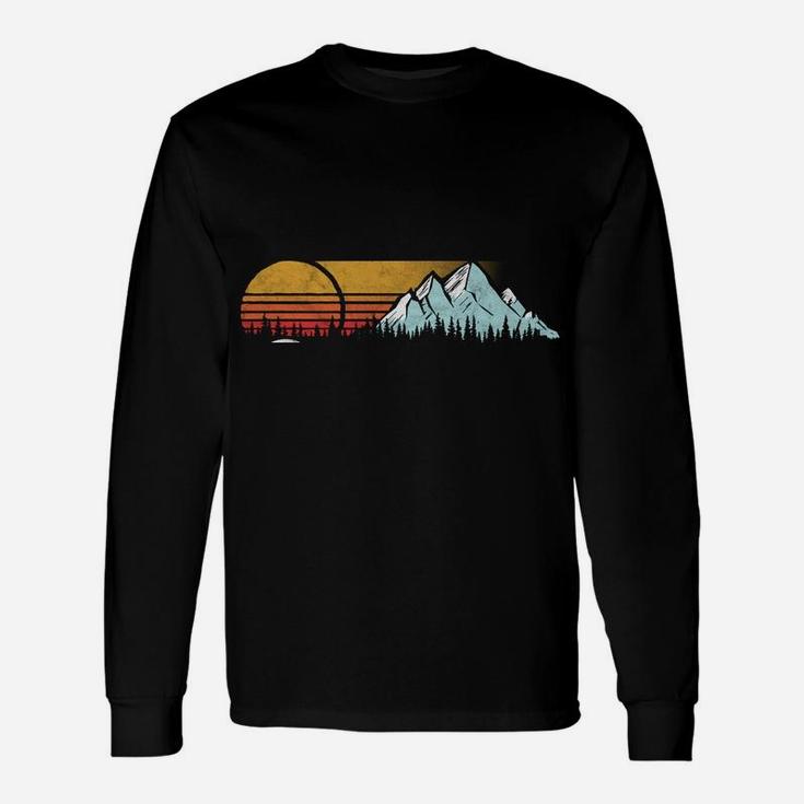 Retro Vibe Oregon Hoodie - Vintage Mountains & Sun Unisex Long Sleeve