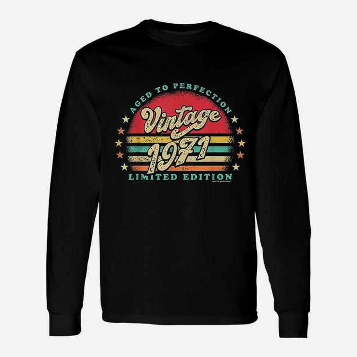 Retro Vintage 50Th Birthday 1971 Aged To Perfection Unisex Long Sleeve